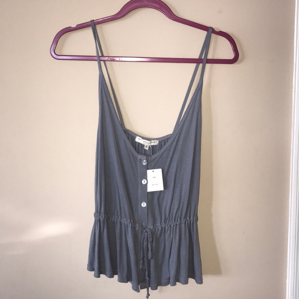 Blue thin strap tank top